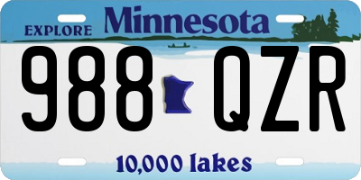 MN license plate 988QZR