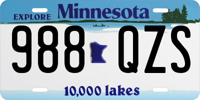 MN license plate 988QZS