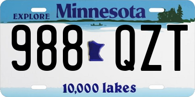 MN license plate 988QZT