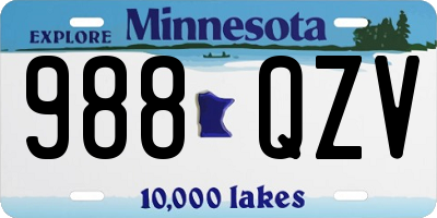 MN license plate 988QZV