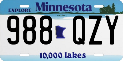 MN license plate 988QZY
