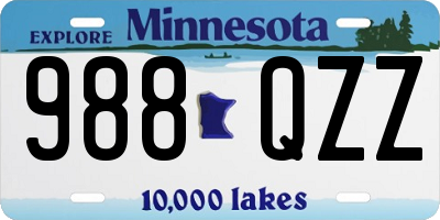 MN license plate 988QZZ