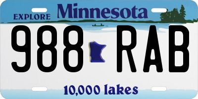 MN license plate 988RAB