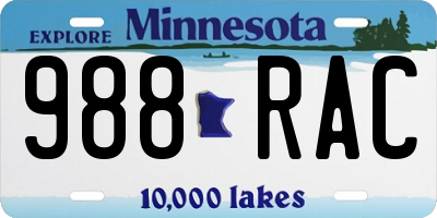 MN license plate 988RAC
