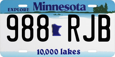 MN license plate 988RJB
