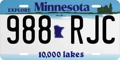 MN license plate 988RJC