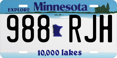 MN license plate 988RJH