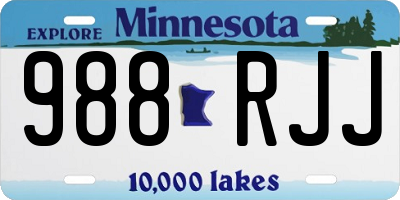 MN license plate 988RJJ
