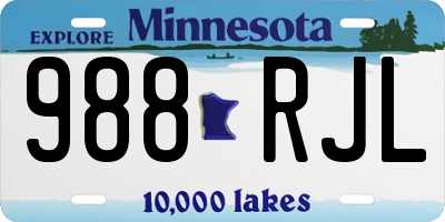 MN license plate 988RJL