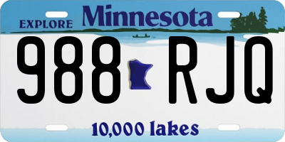 MN license plate 988RJQ