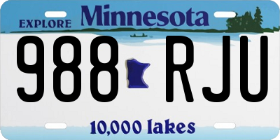 MN license plate 988RJU