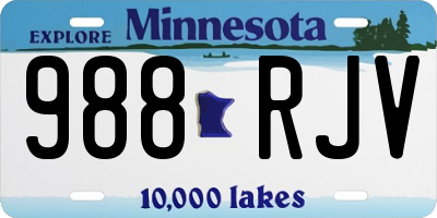 MN license plate 988RJV