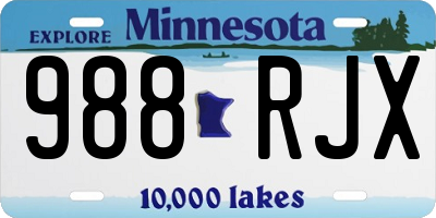 MN license plate 988RJX