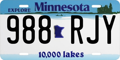 MN license plate 988RJY