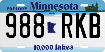 MN license plate 988RKB
