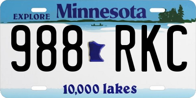 MN license plate 988RKC