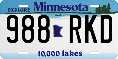 MN license plate 988RKD