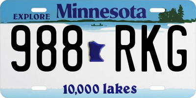 MN license plate 988RKG