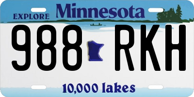 MN license plate 988RKH