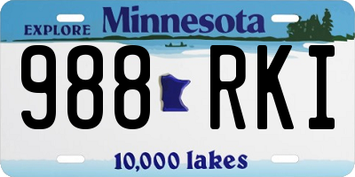 MN license plate 988RKI
