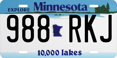 MN license plate 988RKJ
