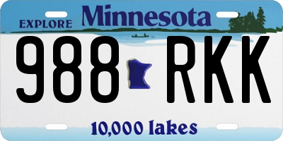 MN license plate 988RKK