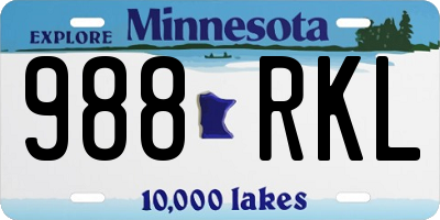 MN license plate 988RKL