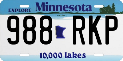 MN license plate 988RKP