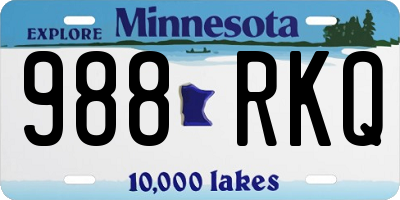 MN license plate 988RKQ