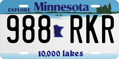 MN license plate 988RKR