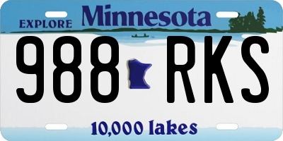 MN license plate 988RKS