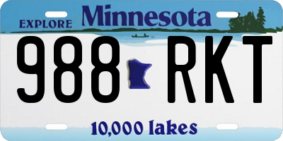 MN license plate 988RKT