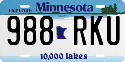 MN license plate 988RKU