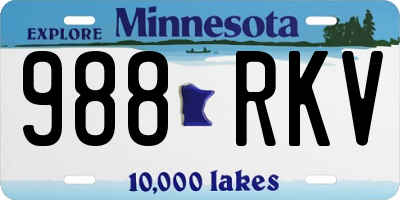 MN license plate 988RKV