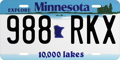 MN license plate 988RKX
