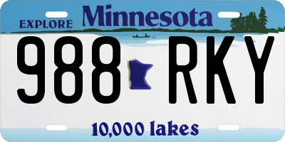MN license plate 988RKY