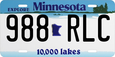 MN license plate 988RLC