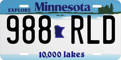 MN license plate 988RLD