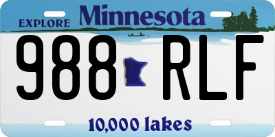 MN license plate 988RLF