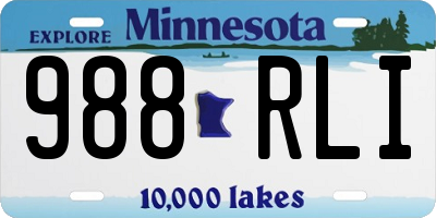 MN license plate 988RLI