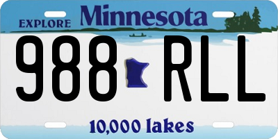 MN license plate 988RLL