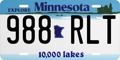 MN license plate 988RLT