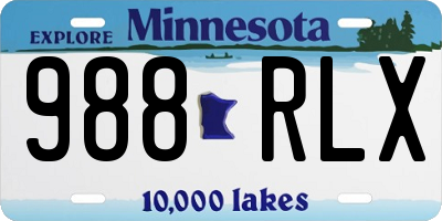 MN license plate 988RLX