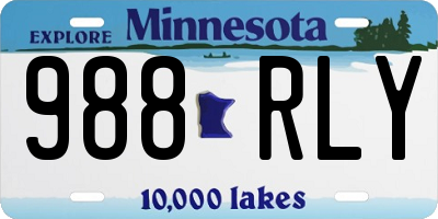 MN license plate 988RLY