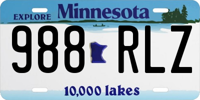 MN license plate 988RLZ