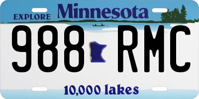MN license plate 988RMC