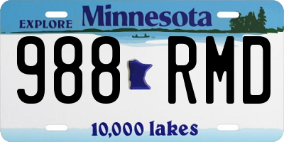 MN license plate 988RMD