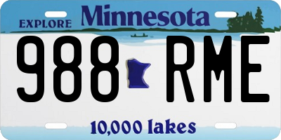 MN license plate 988RME