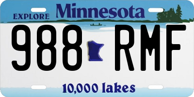 MN license plate 988RMF