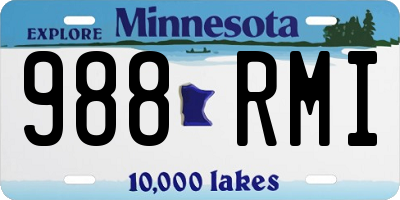 MN license plate 988RMI